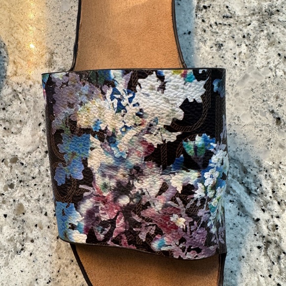 Calvin Klein Floral Slide Sandals - Black and Multicolor - Picture 9 of 10